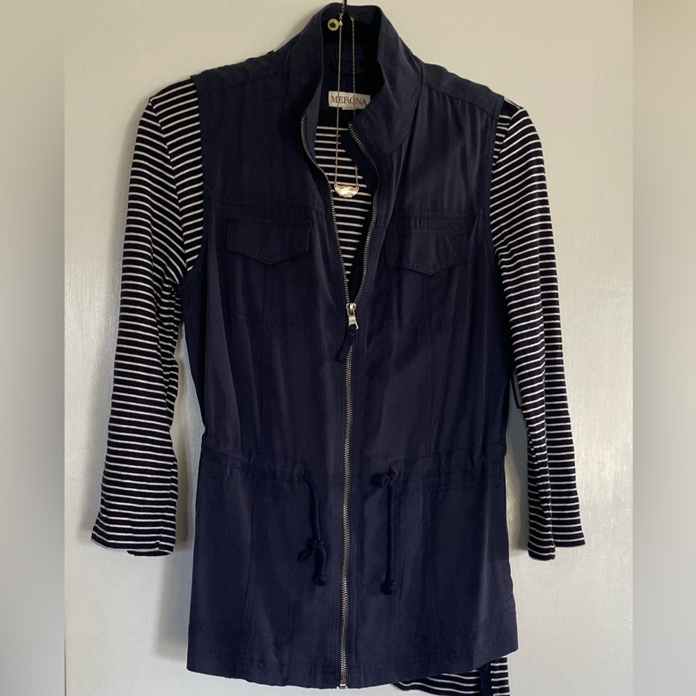 Navy Zip-Front Utility Vest